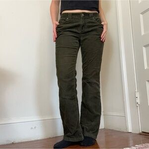 Tommy Hilfiger green low rise boot cut corduroy pants